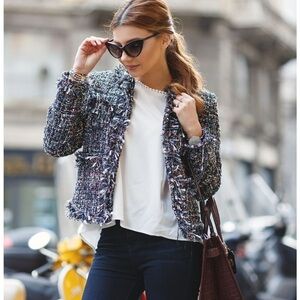 Wool McGinn Women's Black and pink Tweed Jacket